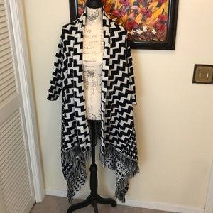 Chevron Sweater Jacket 3/4 length sleeves size L